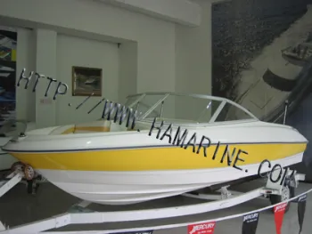 Yellow Outboard Speed Boat (HA535 - Outboard)