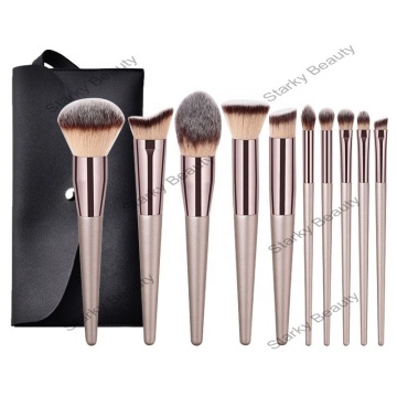 2024 Factory Champagne Color New Makeup Brush Set Nail Brush Beauty Tool Foundation Brush Soft Bristle Set