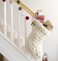 Titular de meia de Natal Crochet Merino