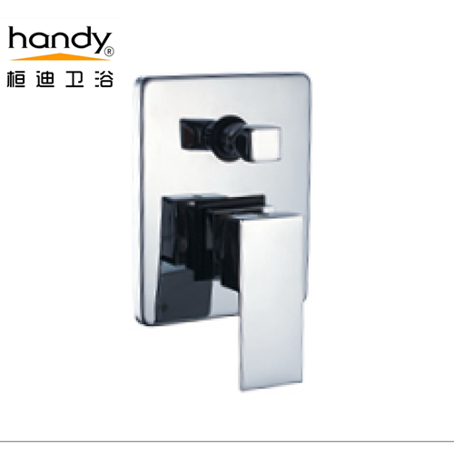 Shower Mixing Valve Brass Chrome Plated Bathroom Square Handle Bath Mixer Supplier