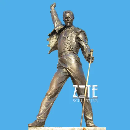 Customized famous musician sculpture bronze freddie mercury statue