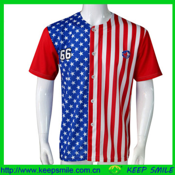 Custom Made Sublimation Printing Full Buttons Baseball Jersey