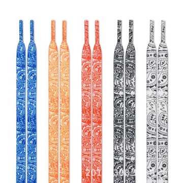 High Quality Hand-Painted Cashew Flowers Shoelaces for Women and Men (100/120/140cm) - Sports & Casual Basketball Laces