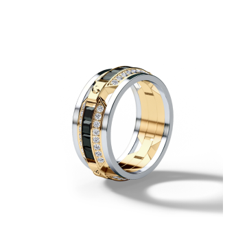 Premium 18k two-tone lab-grown men&#39;s singsing