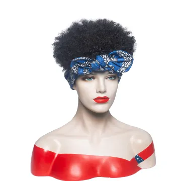 Aishili afro curly wig headband short wig with headband attached headband wigs for black women