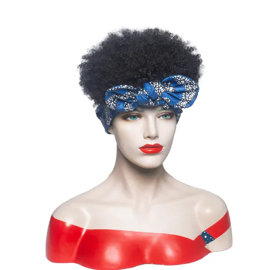 Aishili afro curly wig headband short wig with headband attached headband wigs for black women