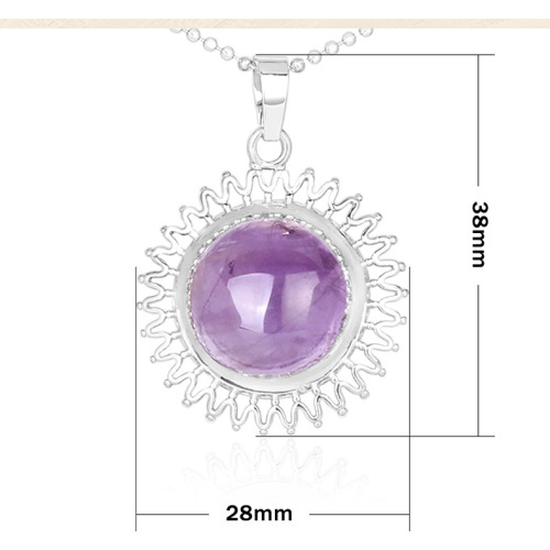 Natural healing crystal sunflower chrysanthemum Pendant Necklace keychain aura QUARTZ GEM JEWELRY suitable for female girls