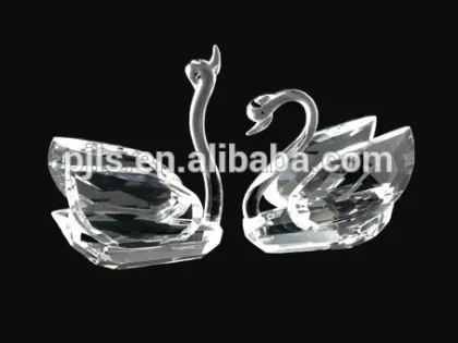 Glass Swan cheap glass figurines, Crystal Swan for Home Decoration