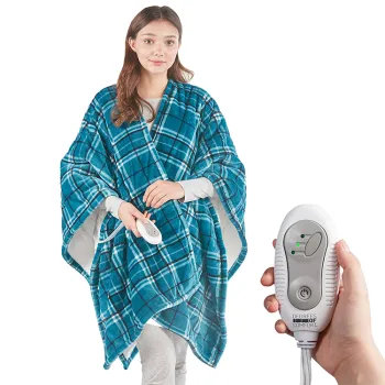 Portable USB Heated Shawl with Red Grid Design: Comfortable and Convenient Electric Blanket