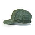 Volledige mesh groene trucker pet met lederen patch