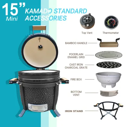 Auplex Grill 15 inch Pattern Ceramic Kamado Joe Charcoal BBQ barbecue grill Outdoor
