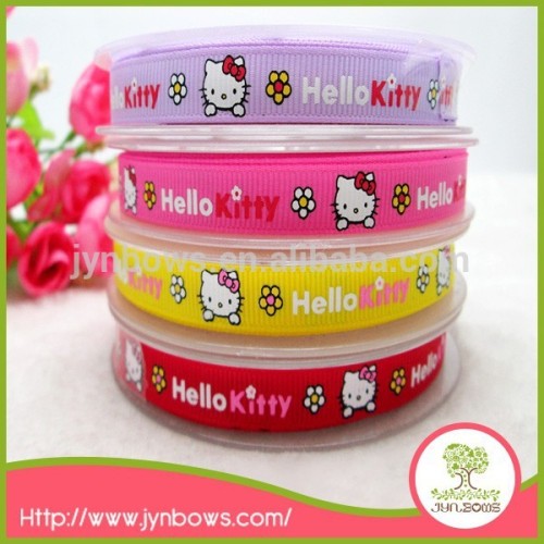 Newest custom high quality fashion printed grosgrain ribbon