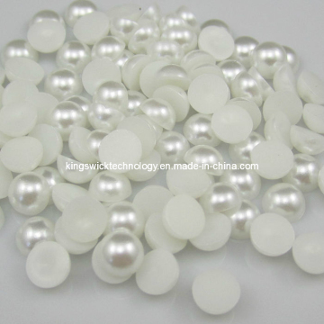 4mm Half Pearl Beads Flat Back White Color