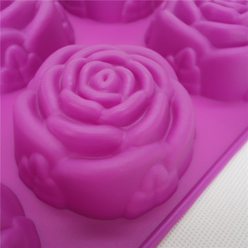 Silicone Bakeware Baking Pan Rose Shape 6-Cup