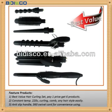 6 in 1 hair curling iron (you best and unique choice hair tool set)