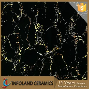 Wear Resisting Full Polished Glazed Super Glossy Black Glitter Floor Tiles