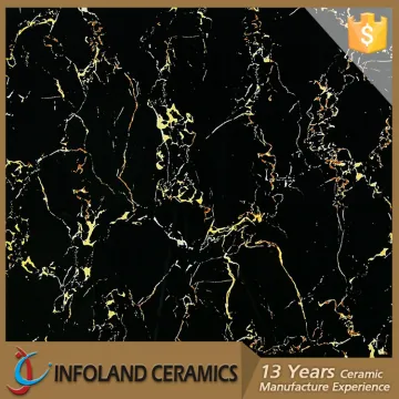 Wear Resisting Full Polished Glazed Super Glossy Black Glitter Floor Tiles