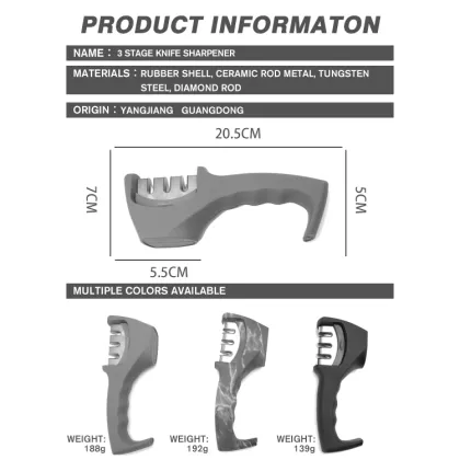 Manual Suction Wicked Edge Pocket 3 Stages Mini Ceramic Knife Sharpener