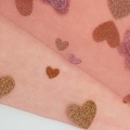 Abito da ragazza in rete di poliestere glitterato con cuore dorato