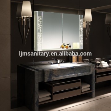 2014 Hot promotional double door t5/led bathroom mirror cabinet