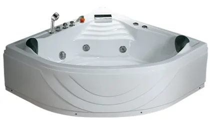 Massage With Bath 1500mm Sector Corner Whirlpool Bathtub with Two Pillows