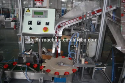 Automatic gasket into plastic cap machine