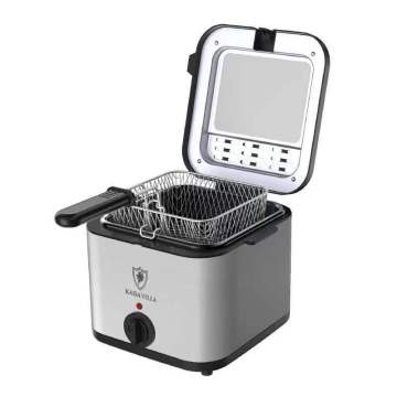 New High-Speed Easy-Clean Stainless Steel Electric Oil Cooker/Fryer - 2.5L Capacity