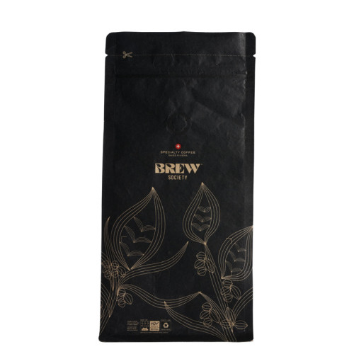 Printed Colored Glossy Foil-Lined Paper Coffee Bags With Custom Logo Printing