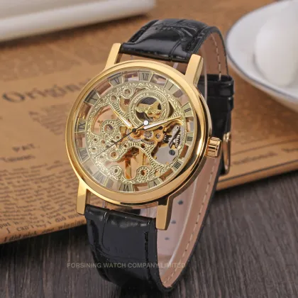 Winner Original Factory Luxury Skeleton Mechanical Custom Watch Wholesale In Alibaba