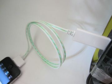 Green Led Light Flashing Usb Data Sync Charger Cable For Cell Phone 200cm
