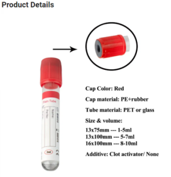 Hot Sale Plain Vacuum Blood Sample Collection Tube