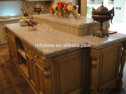 Laminated Beige Quartz Stone Island tops Countertops