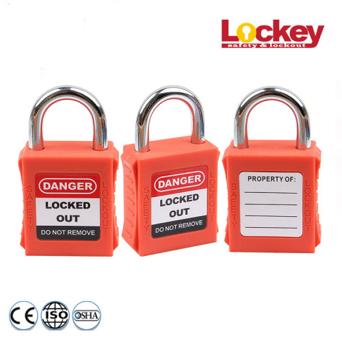 Short Mini Steel Shackle Thermoplastic Safety Padlock