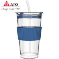 Tasse de verre bleu tasse de verre à eau à la chaleur