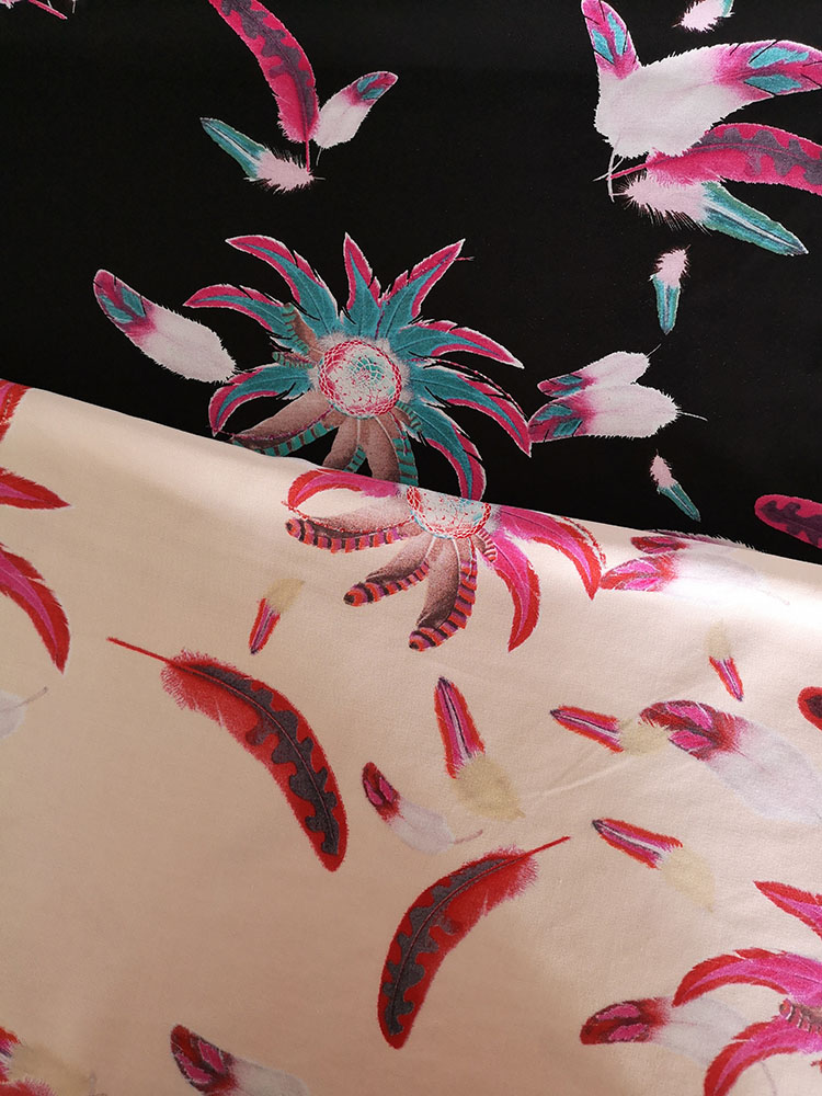 Feather Design Rayon Twill 3024S Printing Woven Fabric