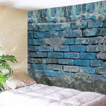 Brick Wall Tapestry Blue Stone Tapestry Wall Hanging Vintage Tapestry Polyester Print for Livingroom Bedroom Home Dorm Decor