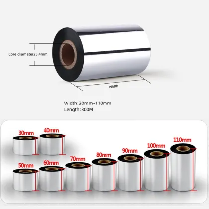 Thermal Transfer Barcode Ribbon - 110mm x 450m Roll Compatible with Zebra, Datamax, Eltron, Intermec, Sato Printers