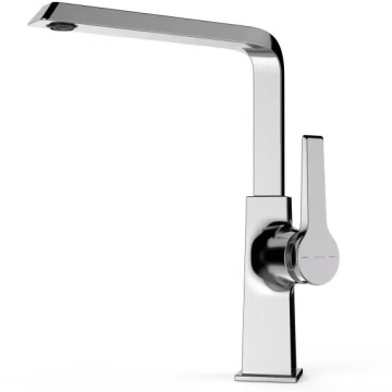 New handle type cheap polished deck mounted wash basin tap