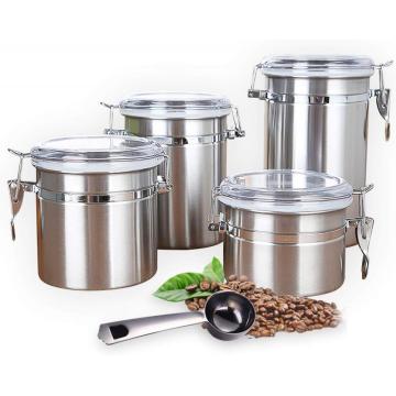 Stainless Steel Airtight Coffee Canister with Clear Lid