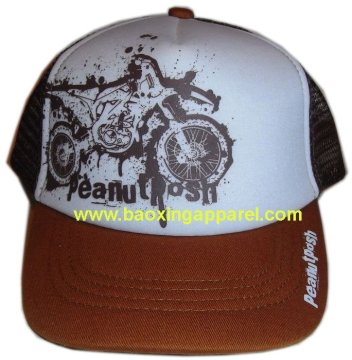 adjustable brown plastic snapback trucker hat / cap