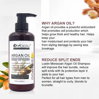 MOKERU Organic Herbal Anti-Dandruff Shampoo with Argan Oil (Sulfate-Free)