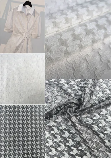 Custom Nylon Cotton Lace Mesh Ladies Blouse Fabrics