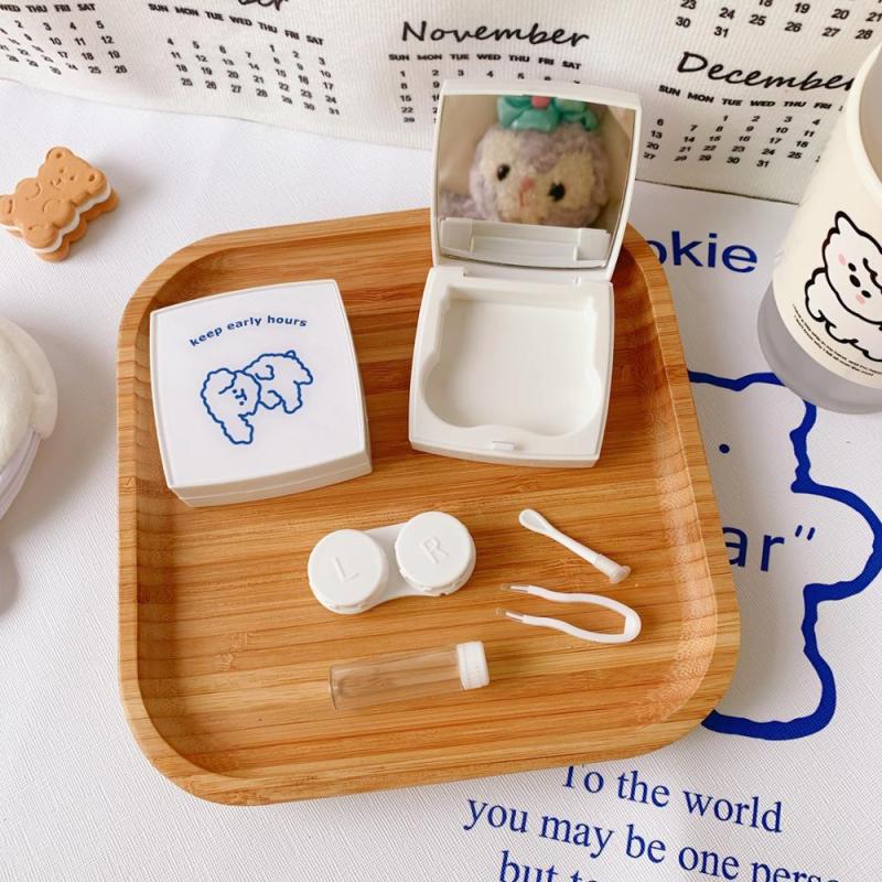 Contact Lens Case Eye Contact Lens Box Women Travel Contact Lenses Case Leakproof Container Lenses Box for Display Box