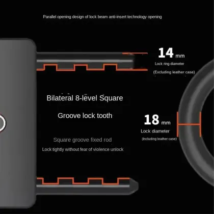 Smart Fingerprint Waterproof U-Shape Lock For Glass Door