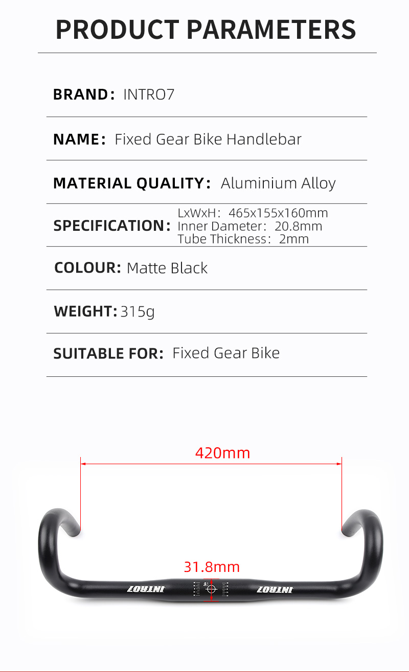 Fixed gear bike handle bar