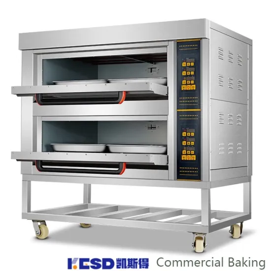 High Standard Stainless Steel 2 Decks 6 Trays Bread Baking Oven Electric Home Baking Oven for Fresh Baking Shop