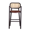 High Back Ash Wood Bar Chairs With Armrest Soft Cushion Commercial Bar Stools for Coffee Shop Bar Dessert Store