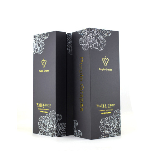 Ambalaje de sticle de lux Magnetic Matte Black Wine Box