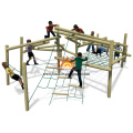 Outdoor Wooden Climbing Net Playground Untuk Anak-Anak