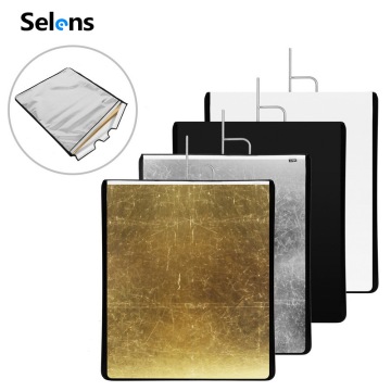 Selens 3 Ukuran Busa Panel Diffuser Bendera Logam dengan Black White 4 Color Reflector Cloth for Studio Photography Lighting
